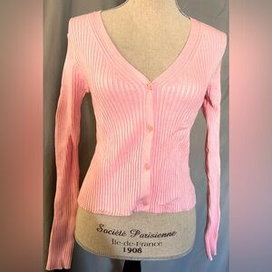 NWT H&M pink sweater size medium with V neck